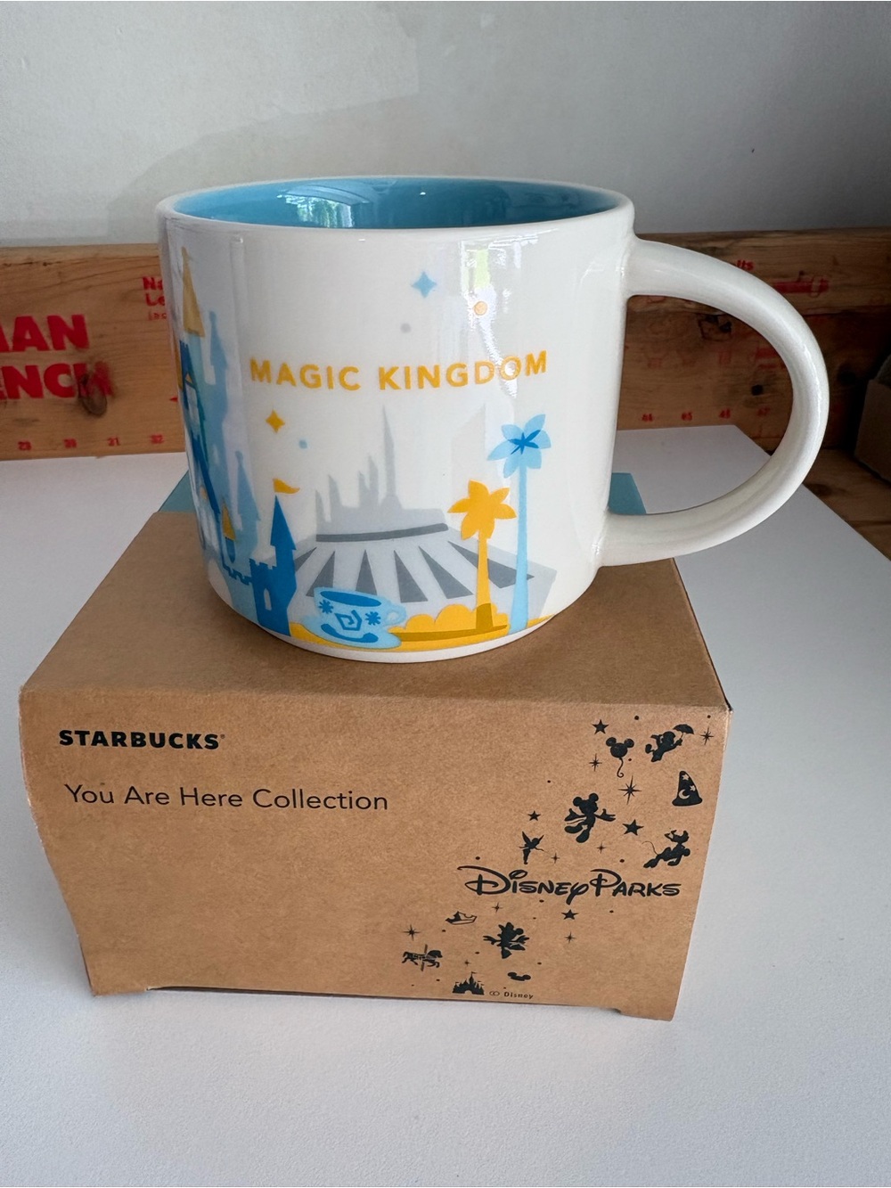 Starbucks Magic Kingdom Mug - White, Blue & Yellow